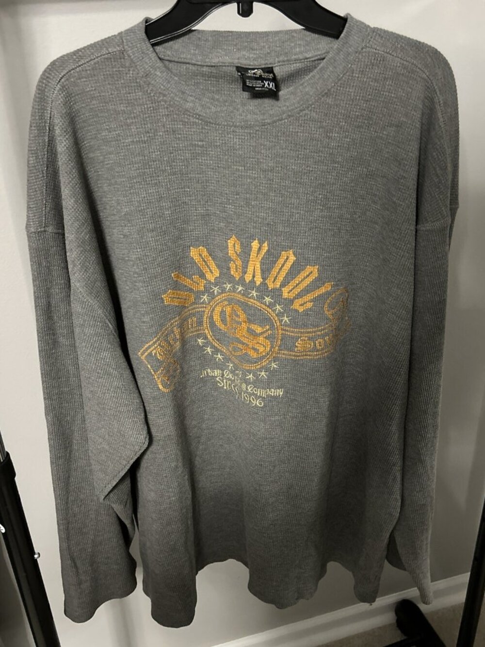 Style Orange Y2K Men S Long Sleeve Thermal Addliction Xxl Old Skool Sz XXL